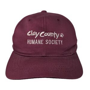 Clay County Humane Society Boy's Snapback Hat Red Burgundy Boys Fits All